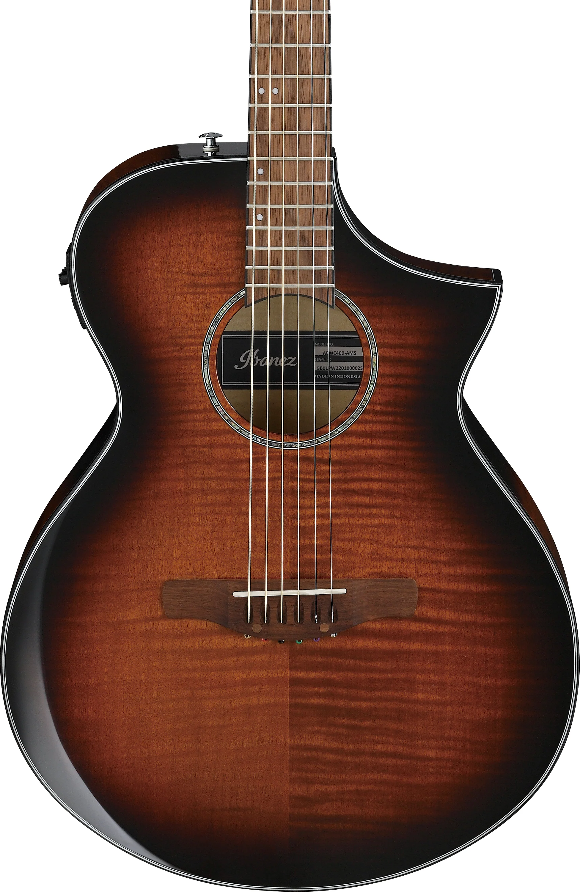 IBANEZ AEWC400 AMS GUITARRA ELECTROACUSTICA AMBER SUNBURST HIGH GLOSS - Image 4