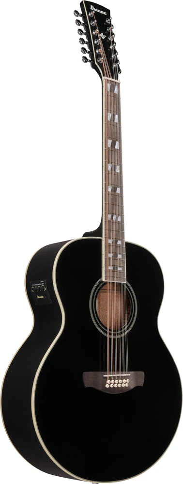 IBANEZ AJ7012M1E BK GUITARRA ELECTROACUSTICA 12 CUERDAS JUMBO BLACK HIGH GLOSS - Image 3