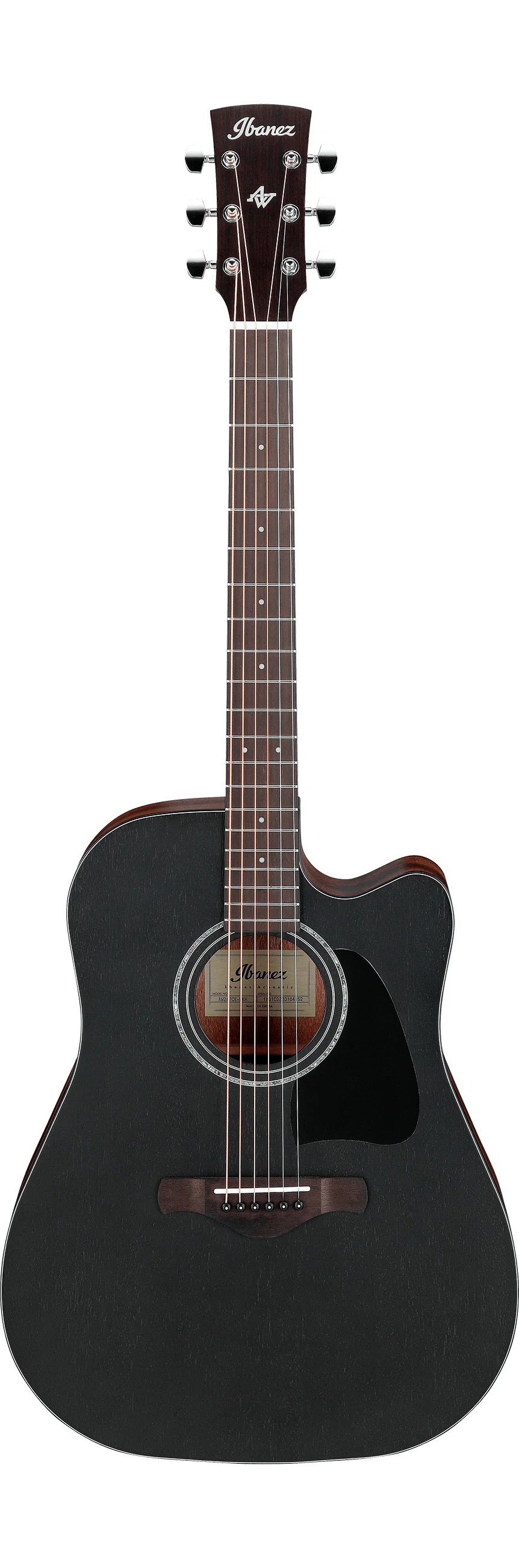 IBANEZ AW247CE WKH GUITARRA ELECTROACUSTICA DREADNOUGHT WEATHERED BLACK OPEN PORE