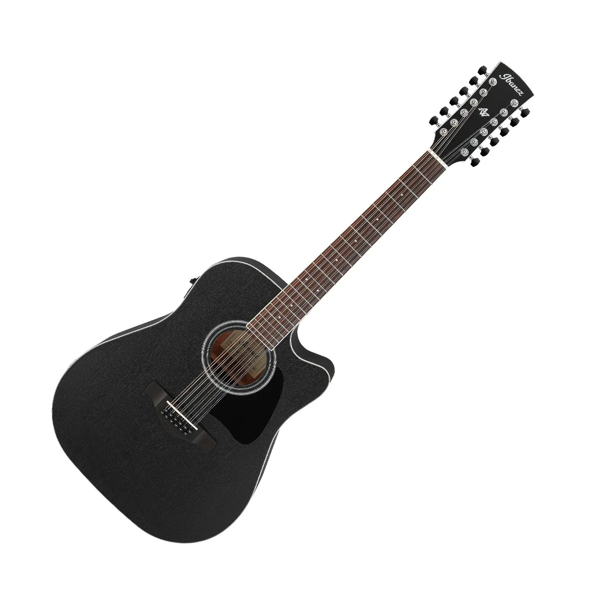 IBANEZ AW8412CE WK GUITARRA ELECTROACUSTICA 12 CUERDAS DREADNOUGHT WEATHERED BLACK - Image 3