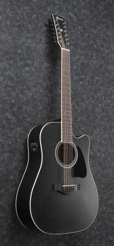 IBANEZ AW8412CE WK GUITARRA ELECTROACUSTICA 12 CUERDAS DREADNOUGHT WEATHERED BLACK - Image 4