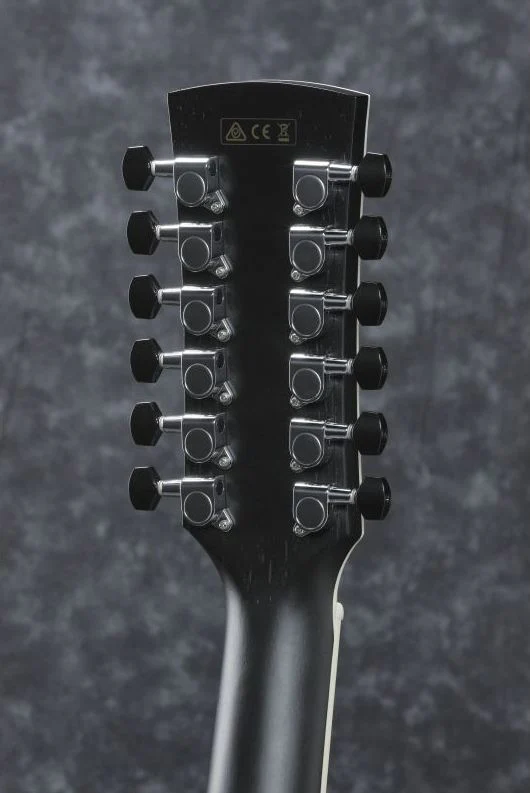 IBANEZ AW8412CE WK GUITARRA ELECTROACUSTICA 12 CUERDAS DREADNOUGHT WEATHERED BLACK - Image 7