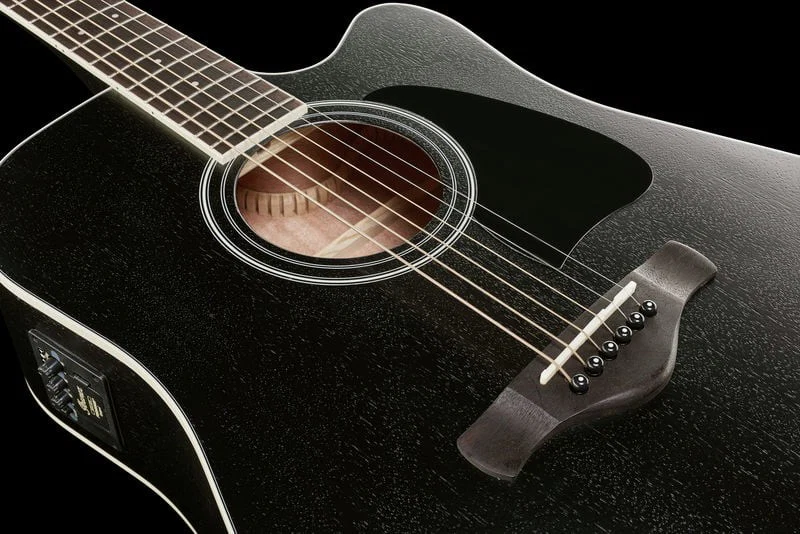 IBANEZ AW84CE WK GUITARRA ELECTROACUSTICA DREADNOUGHT WEATHERED BLACK - Image 12