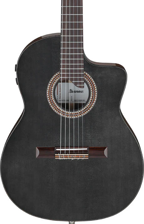 IBANEZ GA360TCE TBK GUITARRA ESPAÑOLA ELECTRIFICADA CUERPO ESTRECHO TRANSPARENT BLACK - Image 4