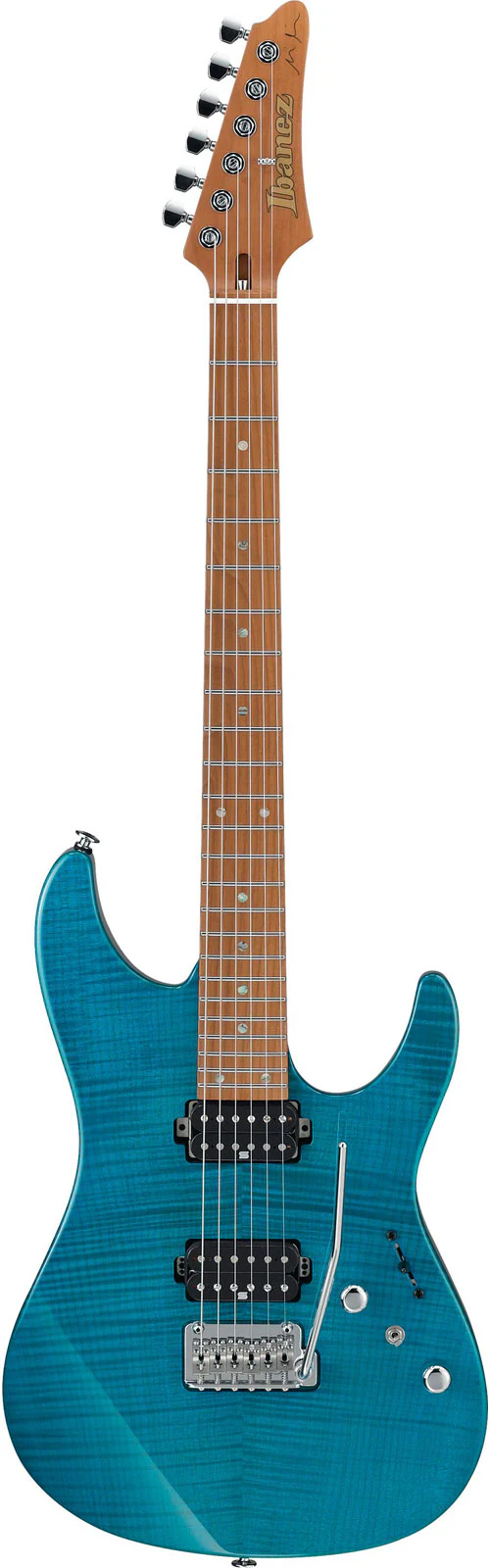 IBANEZ MM1 TAB MARTIN MILLER SIGNATURE GUITARRA ELECTRICA TRANSPARENT AQUA BLUE