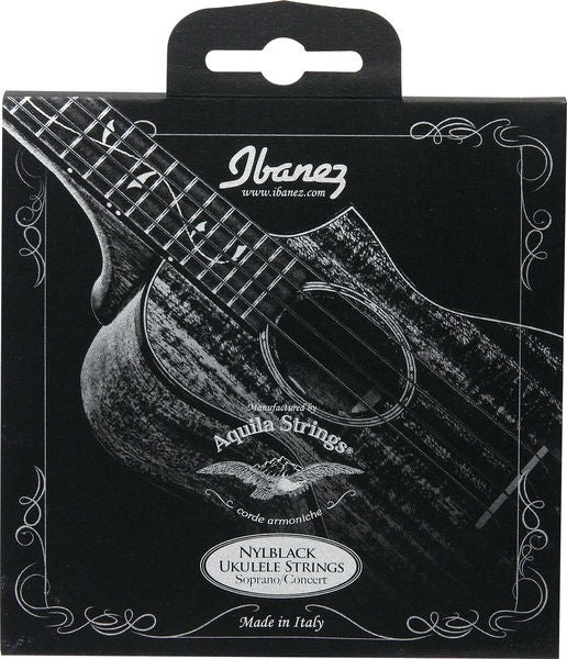 IBANEZ NBUKS4 JUEGO DE 4 CUERDAS NYLON NEGRO PARA UKELELE SOPRANO Y CONCIERTO