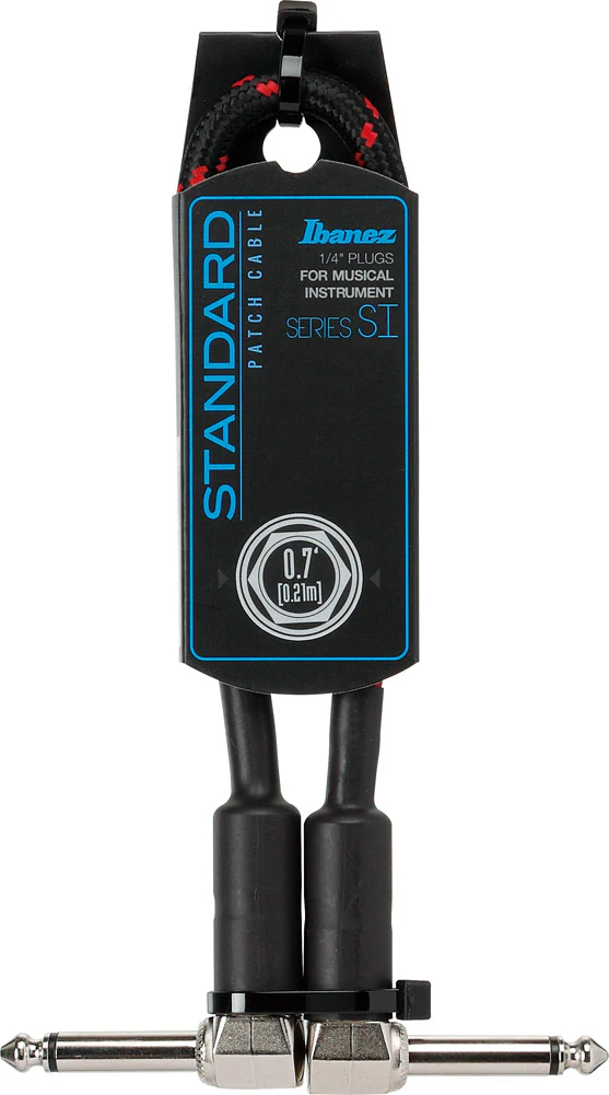 IBANEZ SI07P-BW CABLE PATCH JACK ANGULADO 21 CM BLACK WINE