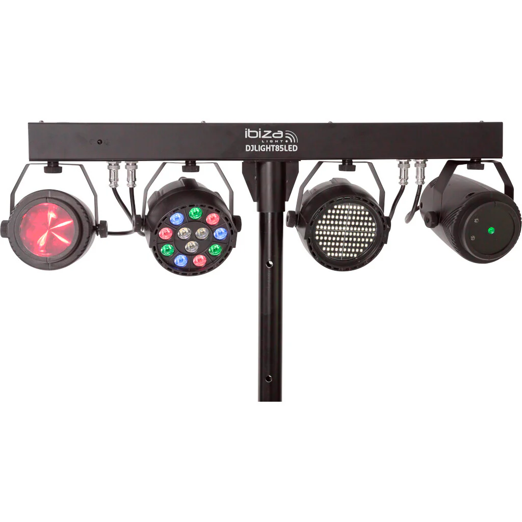IBIZA LIGHT DJ LIGHT 85 LED PACK ILUMINACION CON PROYECTOR PAR STROBO MOON LASER Y SOPORTE - Image 3