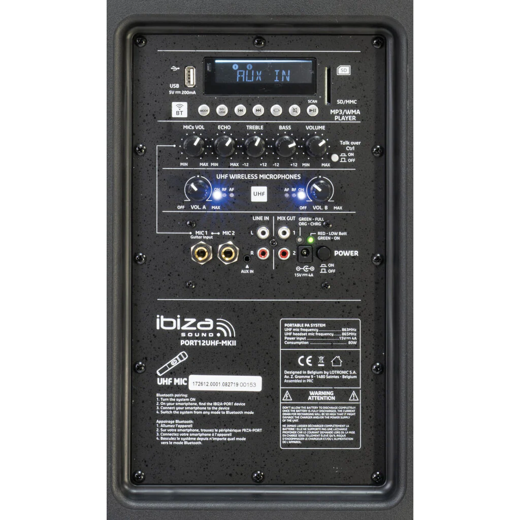 IBIZA SOUND PORT 12 UHF MKII SISTEMA DE SONIDO PORTATIL 1X12 - Image 9