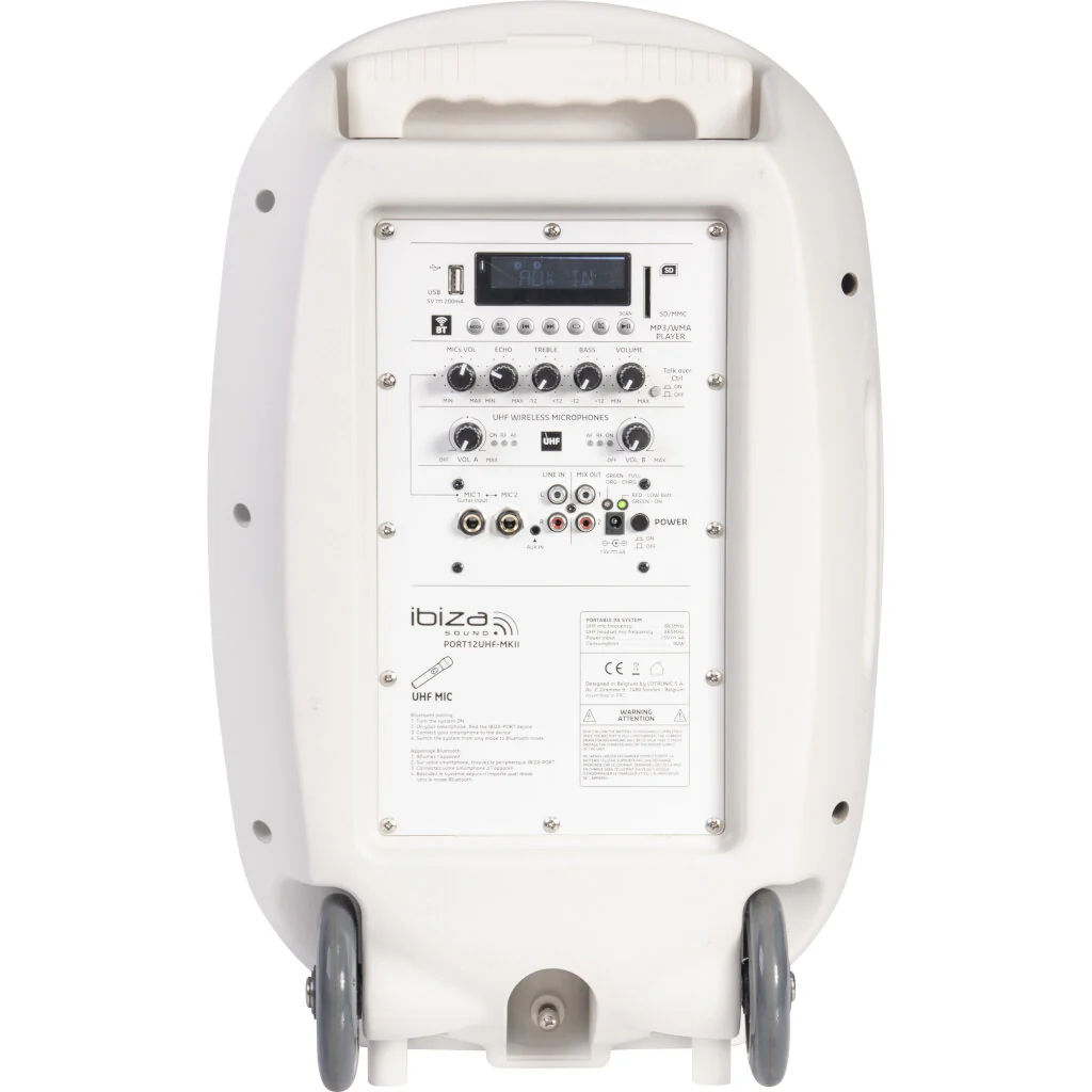 IBIZA SOUND PORT 12 UHF WH MKII SISTEMA DE SONIDO PORTATIL 1X12 BLANCO - Image 5