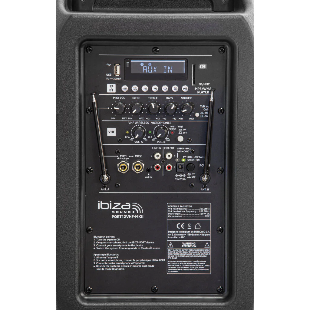 IBIZA SOUND PORT 12 VHF MKII SISTEMA DE SONIDO PORTATIL 1X12 - Image 8