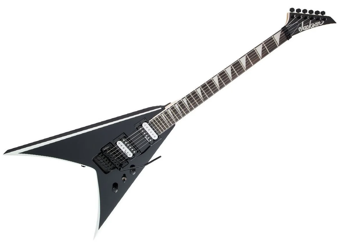 JACKSON JS KING V JS32 AM GUITARRA ELECTRICA BLACK WITH WHITE BEVELS - Image 10