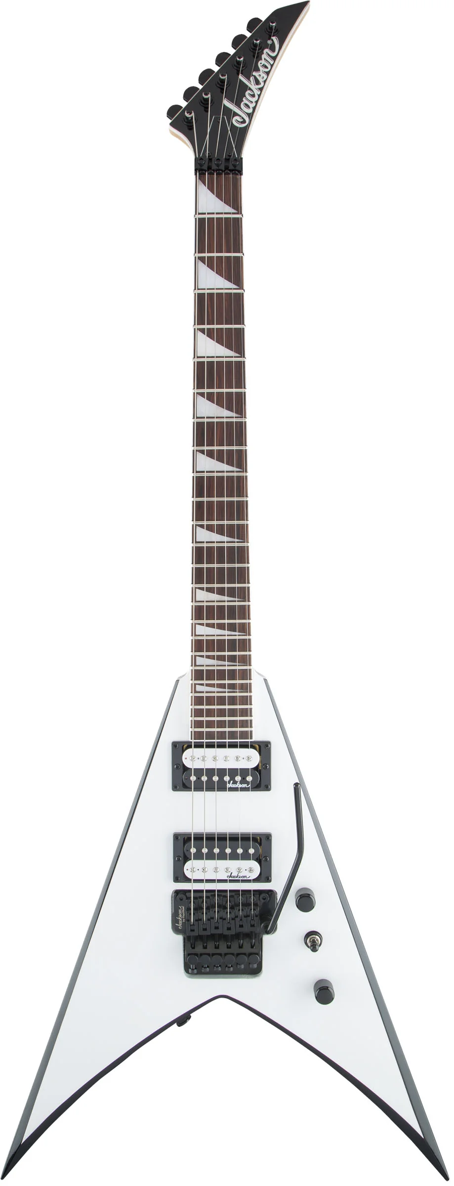 JACKSON JS KING V JS32 AM GUITARRA ELECTRICA WHITE WITH BLACK BEVELS