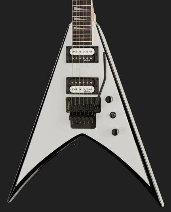 JACKSON JS KING V JS32 AM GUITARRA ELECTRICA WHITE WITH BLACK BEVELS - Image 14