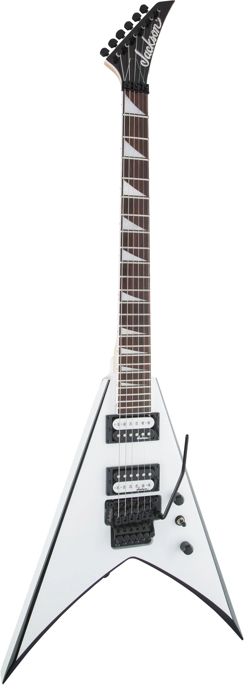 JACKSON JS KING V JS32 AM GUITARRA ELECTRICA WHITE WITH BLACK BEVELS - Image 2