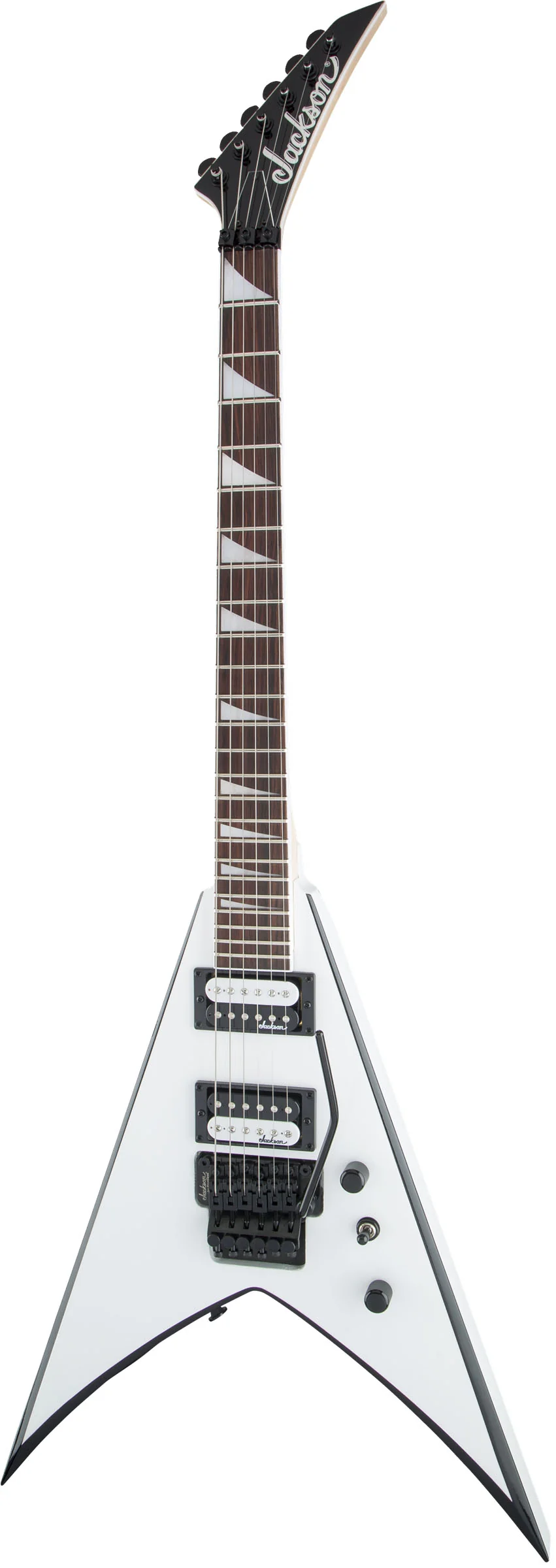 JACKSON JS KING V JS32 AM GUITARRA ELECTRICA WHITE WITH BLACK BEVELS - Image 3