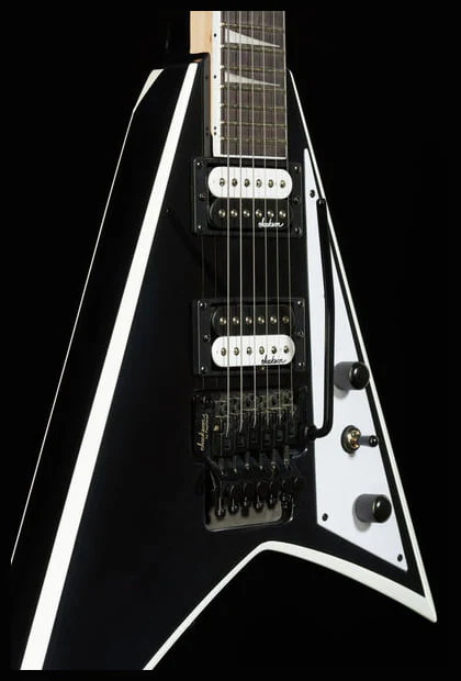 JACKSON JS RHOADS JS32 AM GUITARRA ELECTRICA BLACK WITH WHITE BEVELS - Image 16