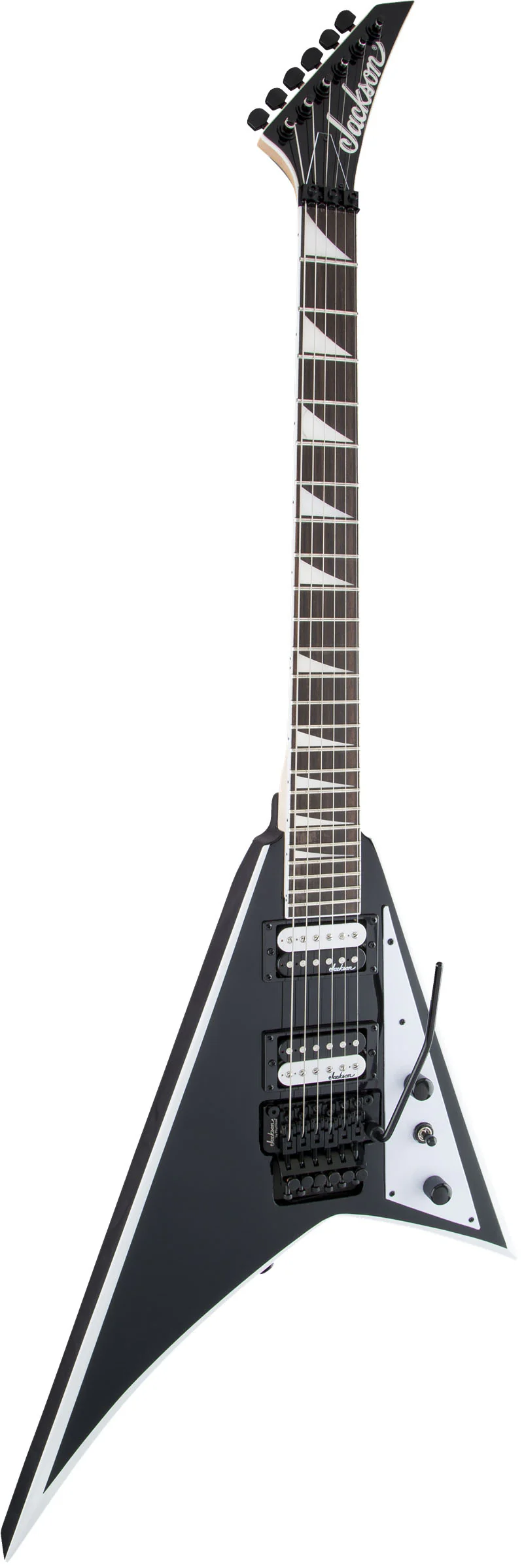 JACKSON JS RHOADS JS32 AM GUITARRA ELECTRICA BLACK WITH WHITE BEVELS - Image 2