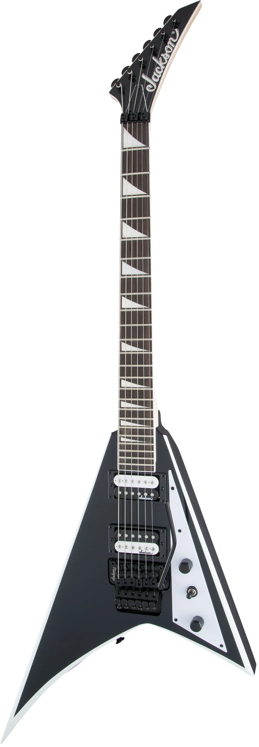 JACKSON JS RHOADS JS32 AM GUITARRA ELECTRICA BLACK WITH WHITE BEVELS - Image 3