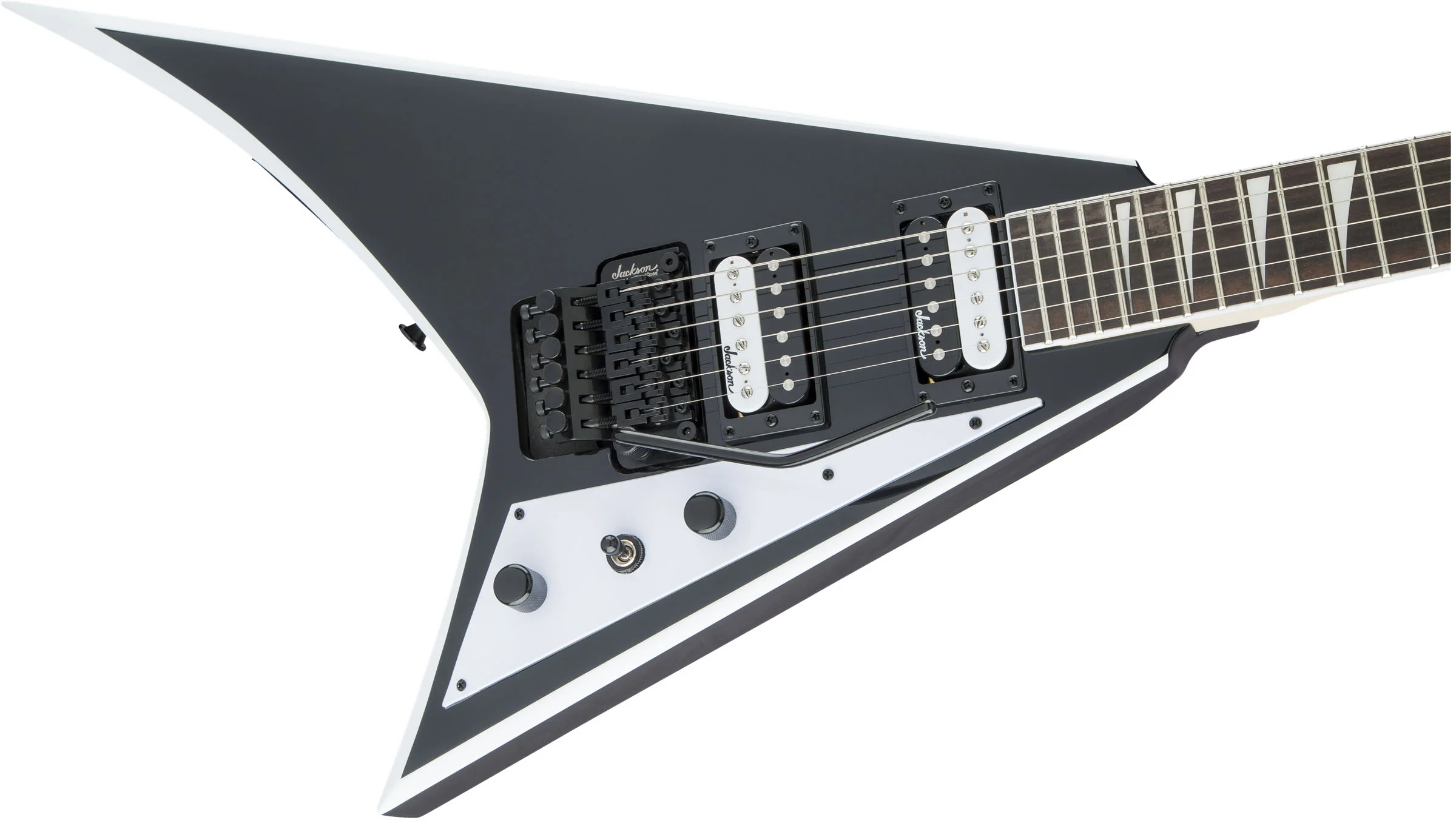 JACKSON JS RHOADS JS32 AM GUITARRA ELECTRICA BLACK WITH WHITE BEVELS - Image 5
