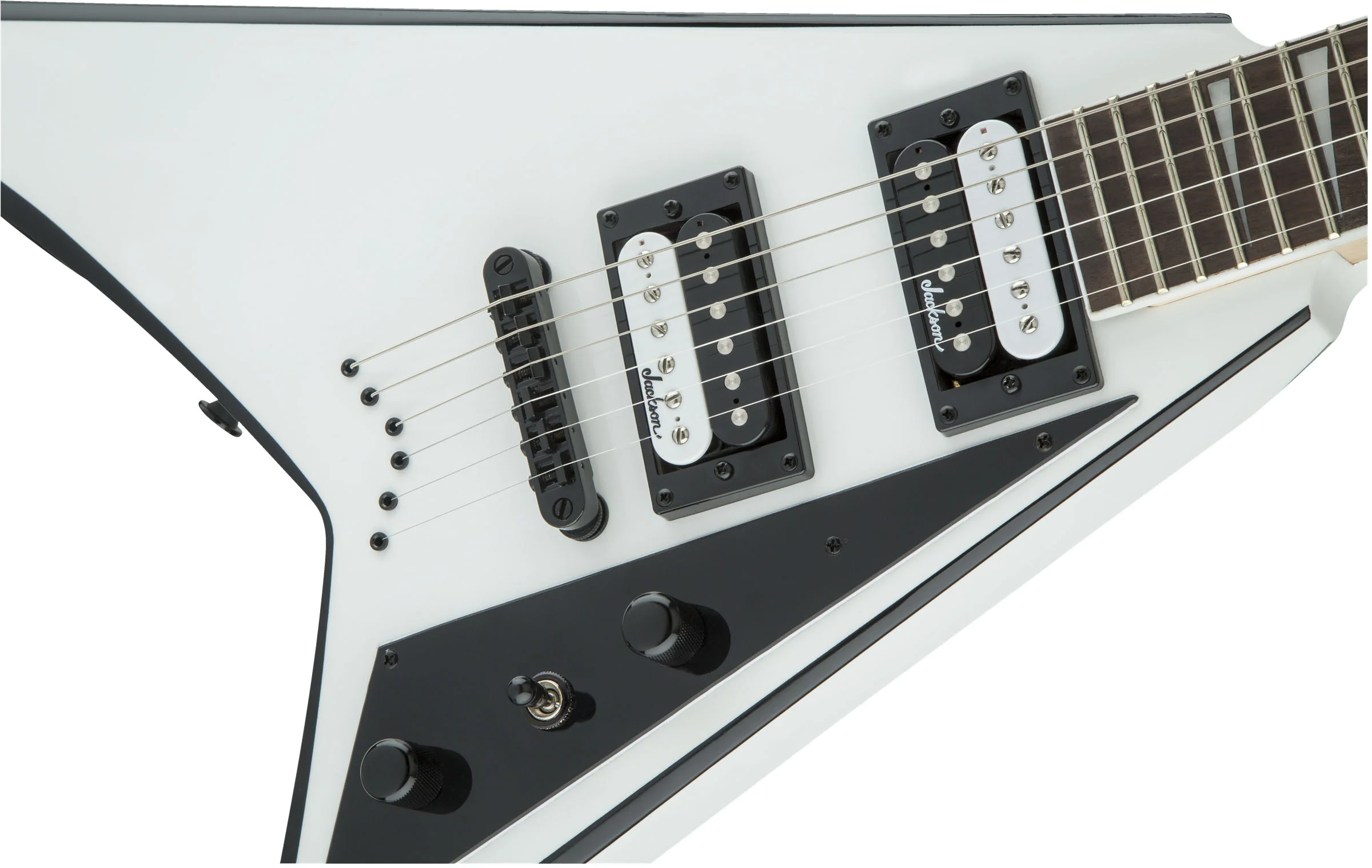 JACKSON JS RHOADS JS32T AM GUITARRA ELECTRICA WHITE WITH BLACK BEVELS - Image 6
