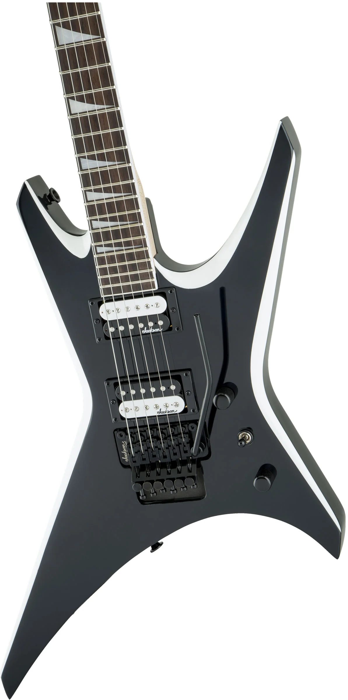 JACKSON JS WARRIOR JS32 AM GUITARRA ELECTRICA BLACK WITH WHITE BEVELS - Image 3