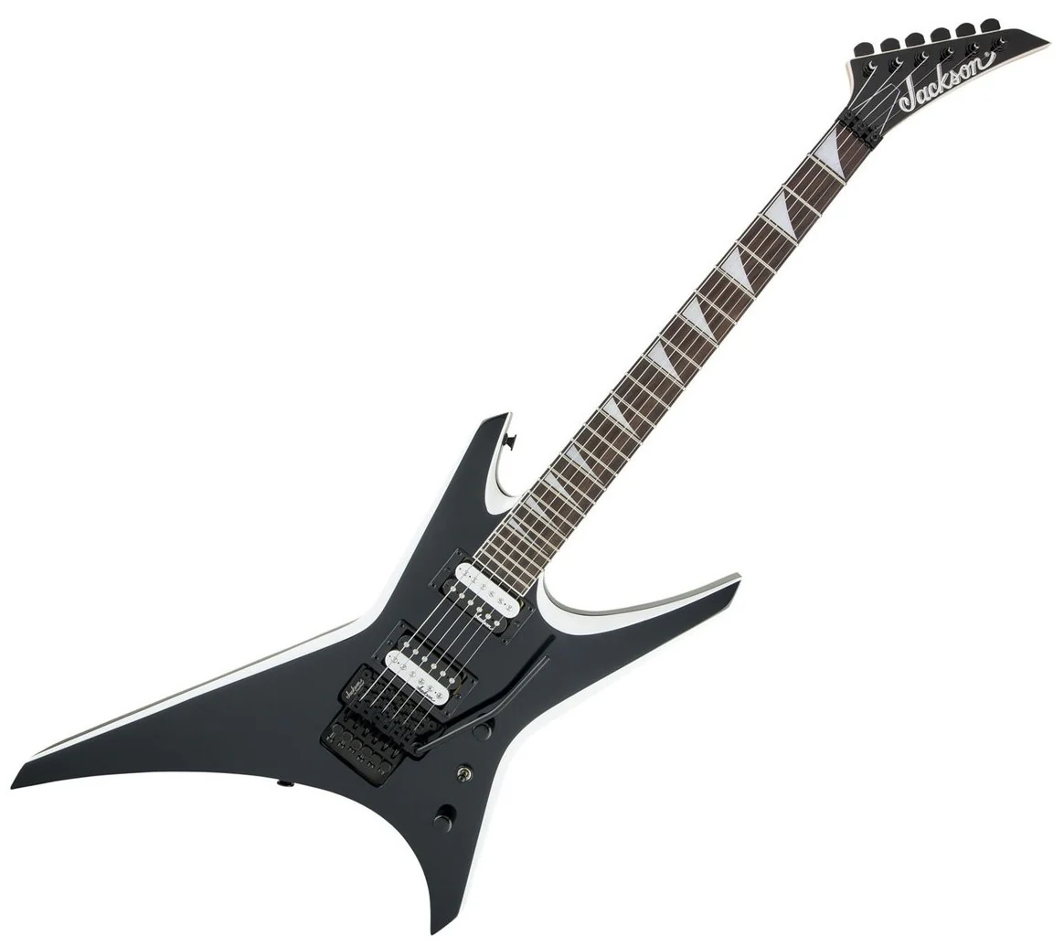 JACKSON JS WARRIOR JS32 AM GUITARRA ELECTRICA BLACK WITH WHITE BEVELS - Image 4