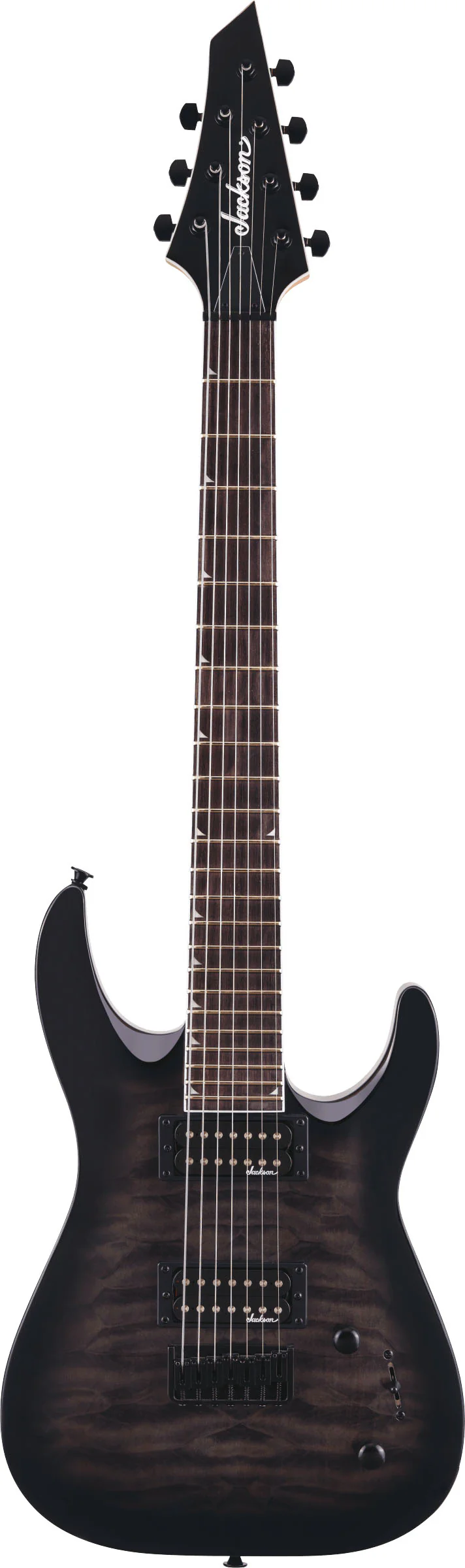 JACKSON JS22Q-7 DKA JS DINKY ARCH TOP HT AM GUITARRA ELECTRICA 7 CUERDAS TRANSPARENT BLACK BURST