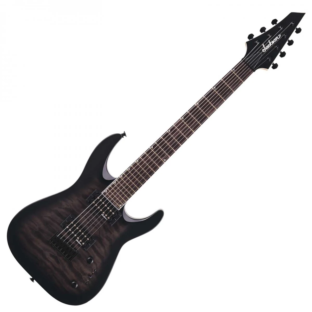 JACKSON JS22Q-7 DKA JS DINKY ARCH TOP HT AM GUITARRA ELECTRICA 7 CUERDAS TRANSPARENT BLACK BURST - Image 10
