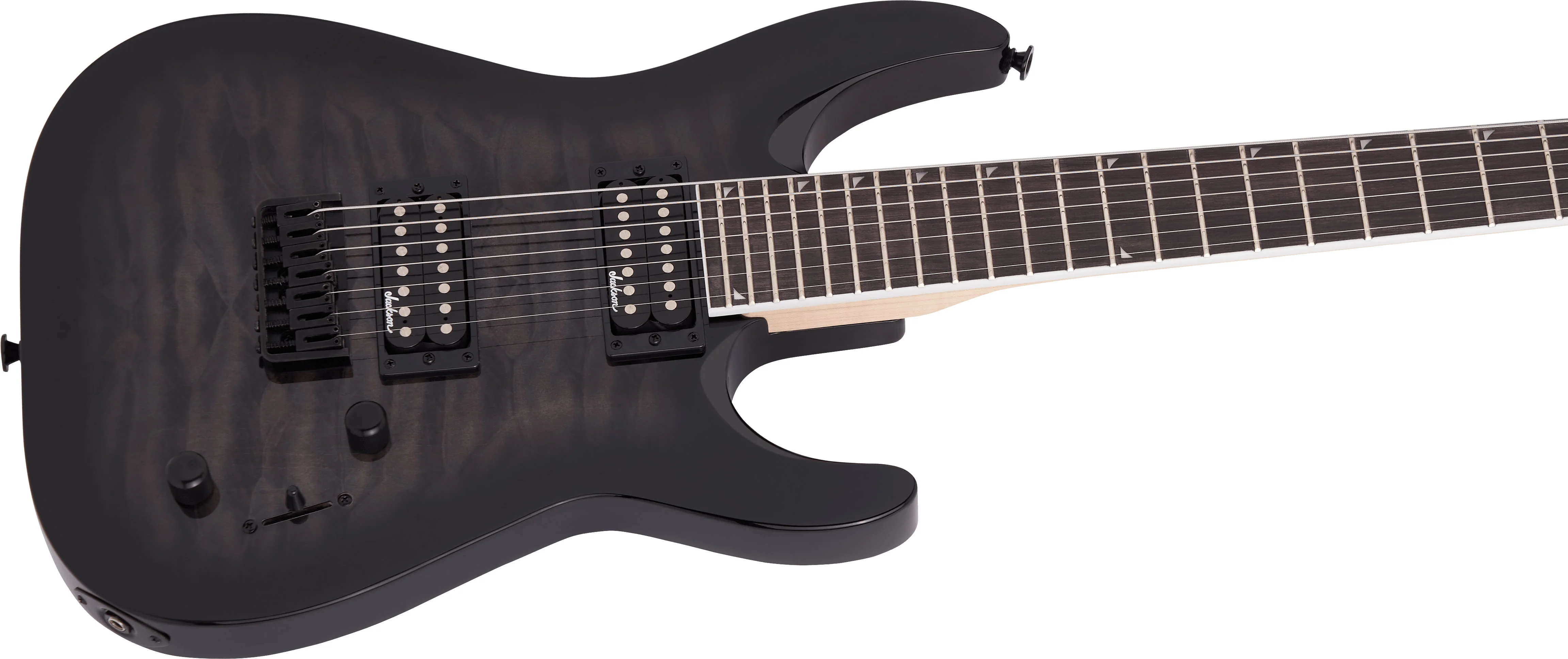 JACKSON JS22Q-7 DKA JS DINKY ARCH TOP HT AM GUITARRA ELECTRICA 7 CUERDAS TRANSPARENT BLACK BURST - Image 5
