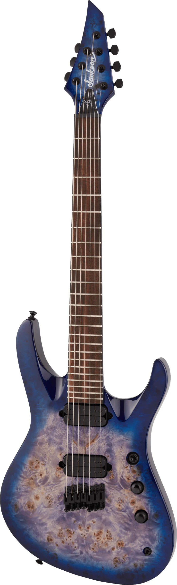 JACKSON PRO CHRIS BRODERICK SOLOIST HT7P IL GUITARRA ELECTRICA 7 CUERDAS TRANSPARENT BLUE - Image 3