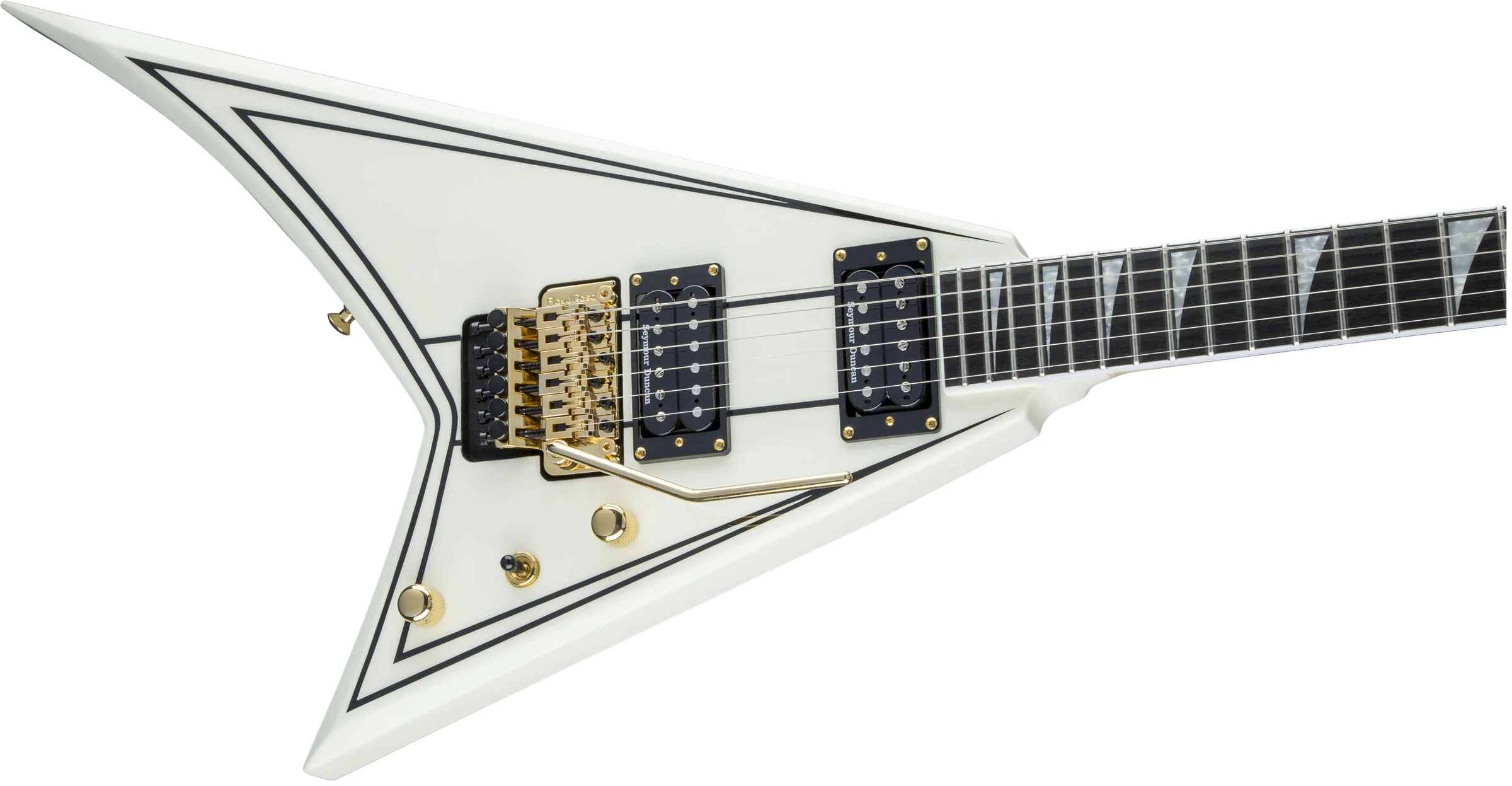 JACKSON PRO RHOADS RR3 EB GUITARRA ELECTRICA IVORY WITH BLACK PINSTRIPES - Image 5