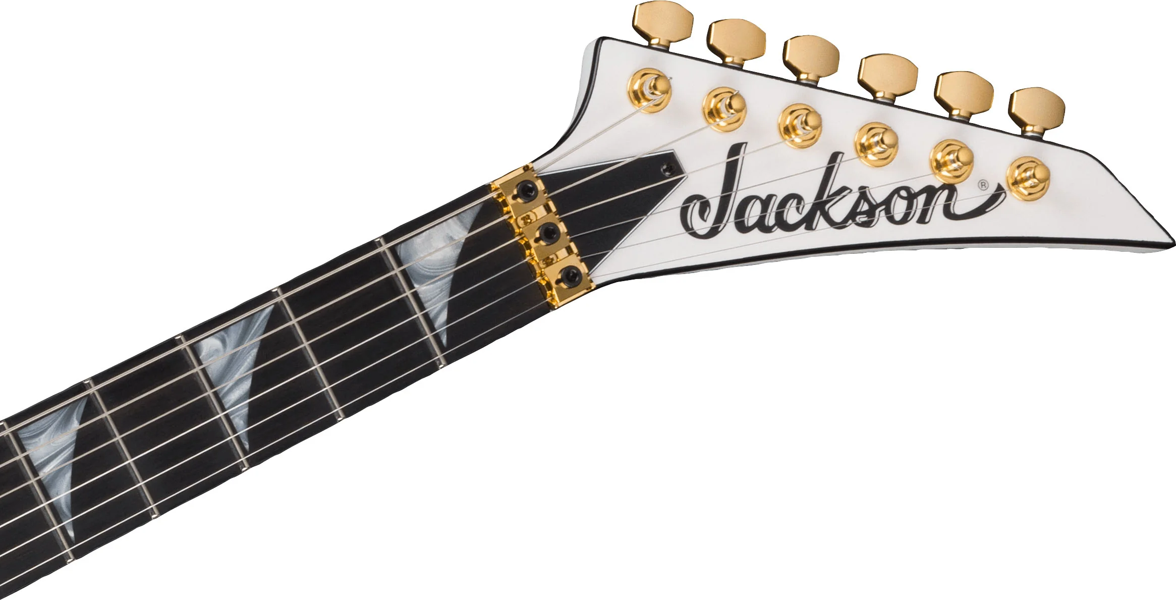 JACKSON RR24MG MJ SERIES RHOADS EB GUITARRA ELECTRICA WHITE WITH BLACK PINSTRIPES - Image 5