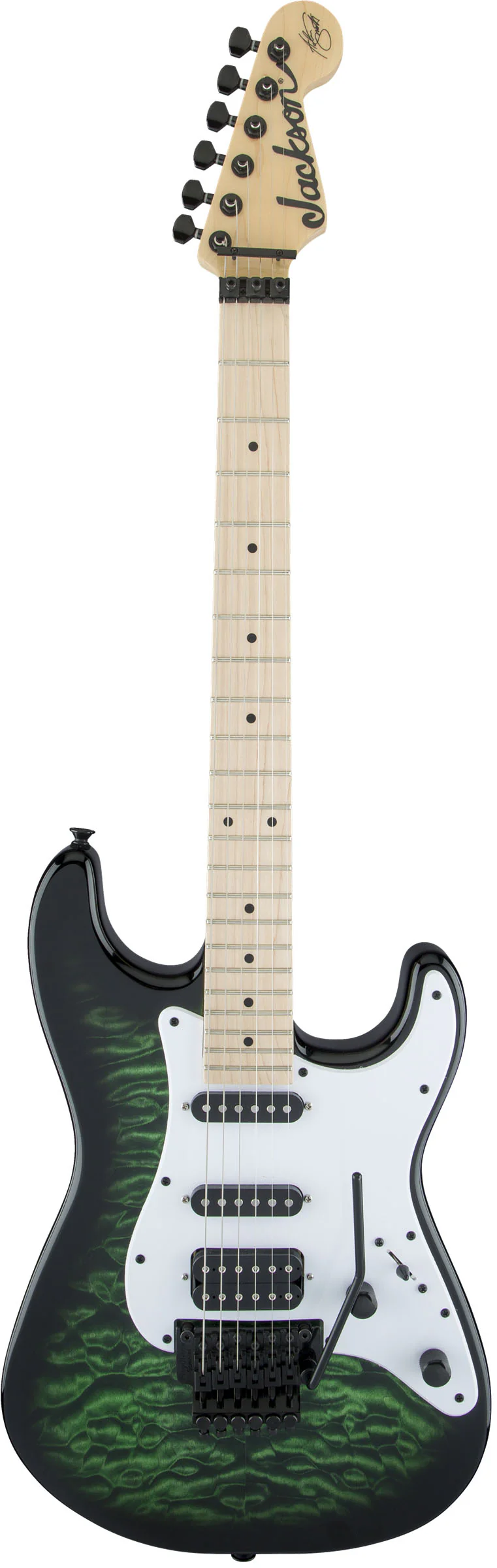 JACKSON X SIGNATURE ADRIAN SMITH SDXQM MN GUITARRA ELECTRICA TRANSPARENT GREEN