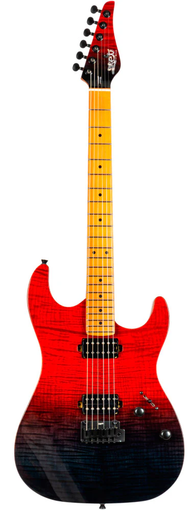 JET GUITARS JS1000 VULCANO TR MN GUITARRA ELECTRICA TRANSPARENT RED