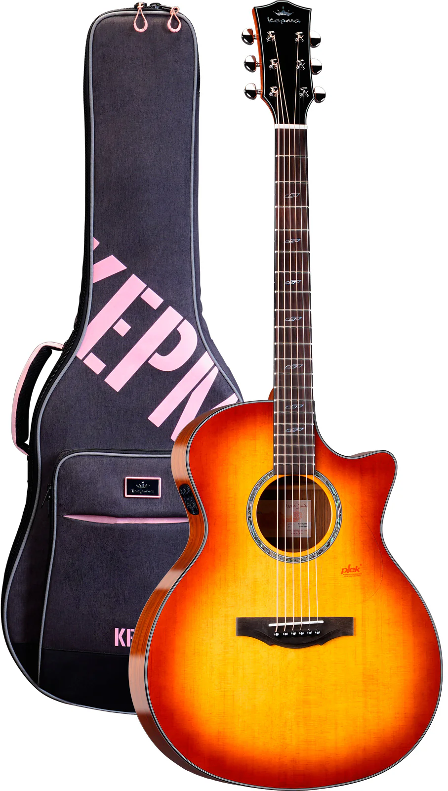 KEPMA F2SEGA CB SOLID TOP GUITARRA ELECTROACUSTICA GRAN AUDITORIO CHERRY BURST