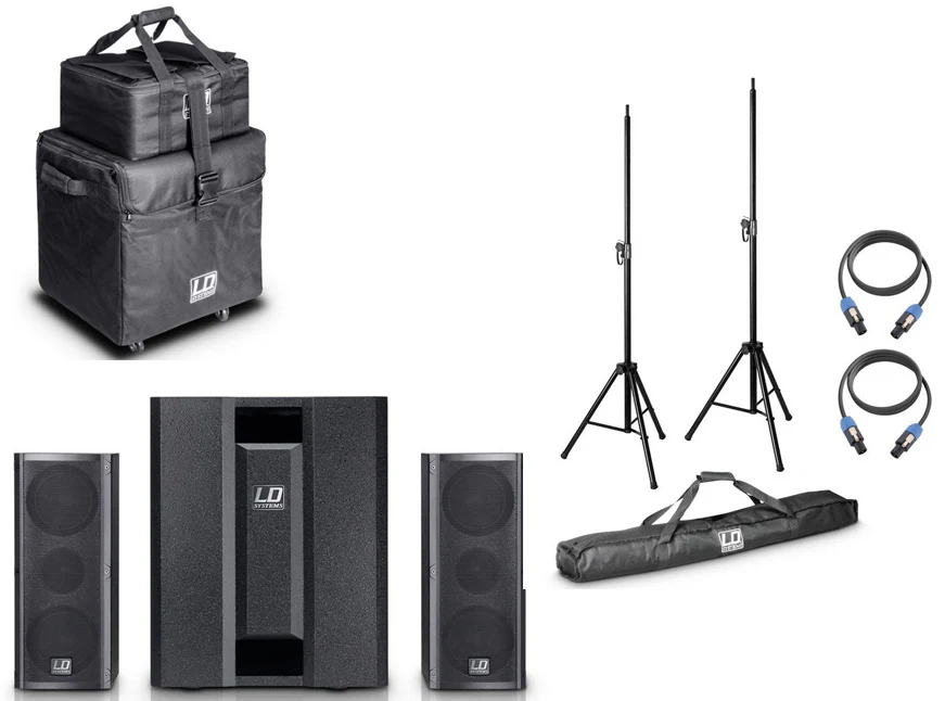 LD SYSTEMS -PACK- DAVE8 ROADIE PLUS SISTEMA PA ACTIVO + FUNDA + ACCESORIOS