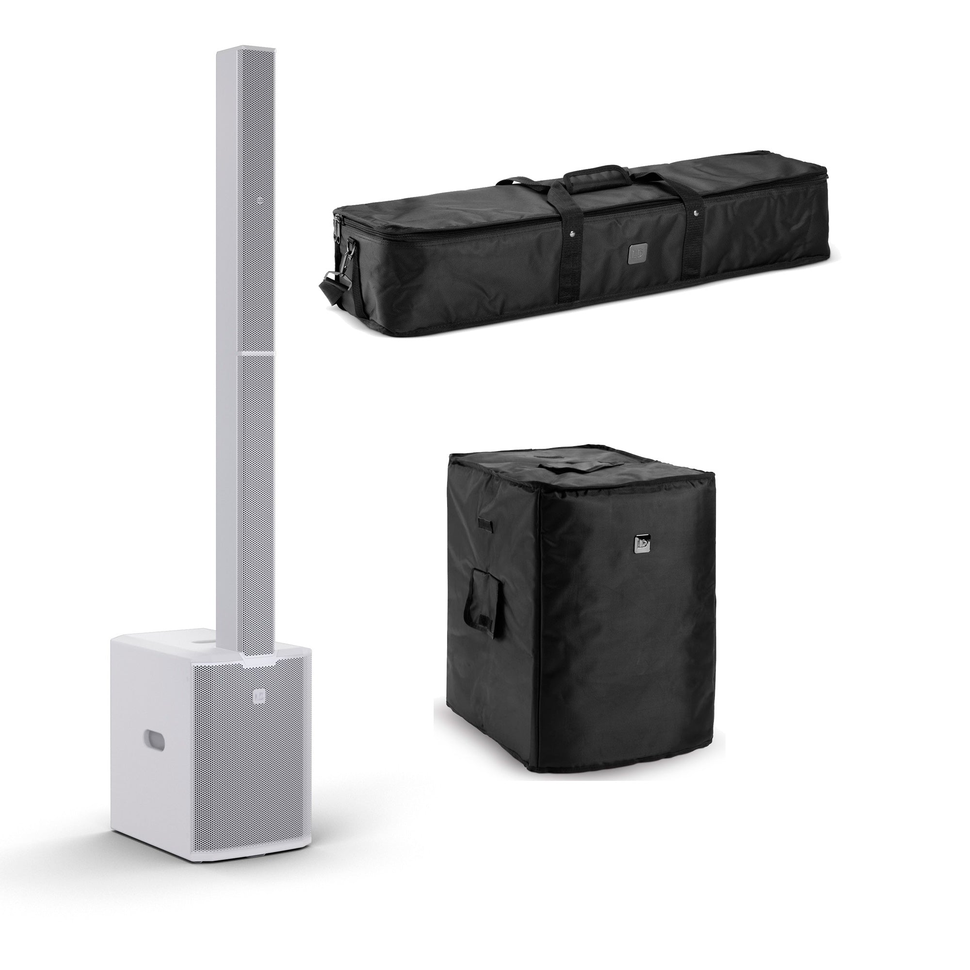 LD SYSTEMS -PACK- MAUI 28 G3 W SISTEMA COMPACTO DE PA ACTIVO BLANCO + FUNDAS