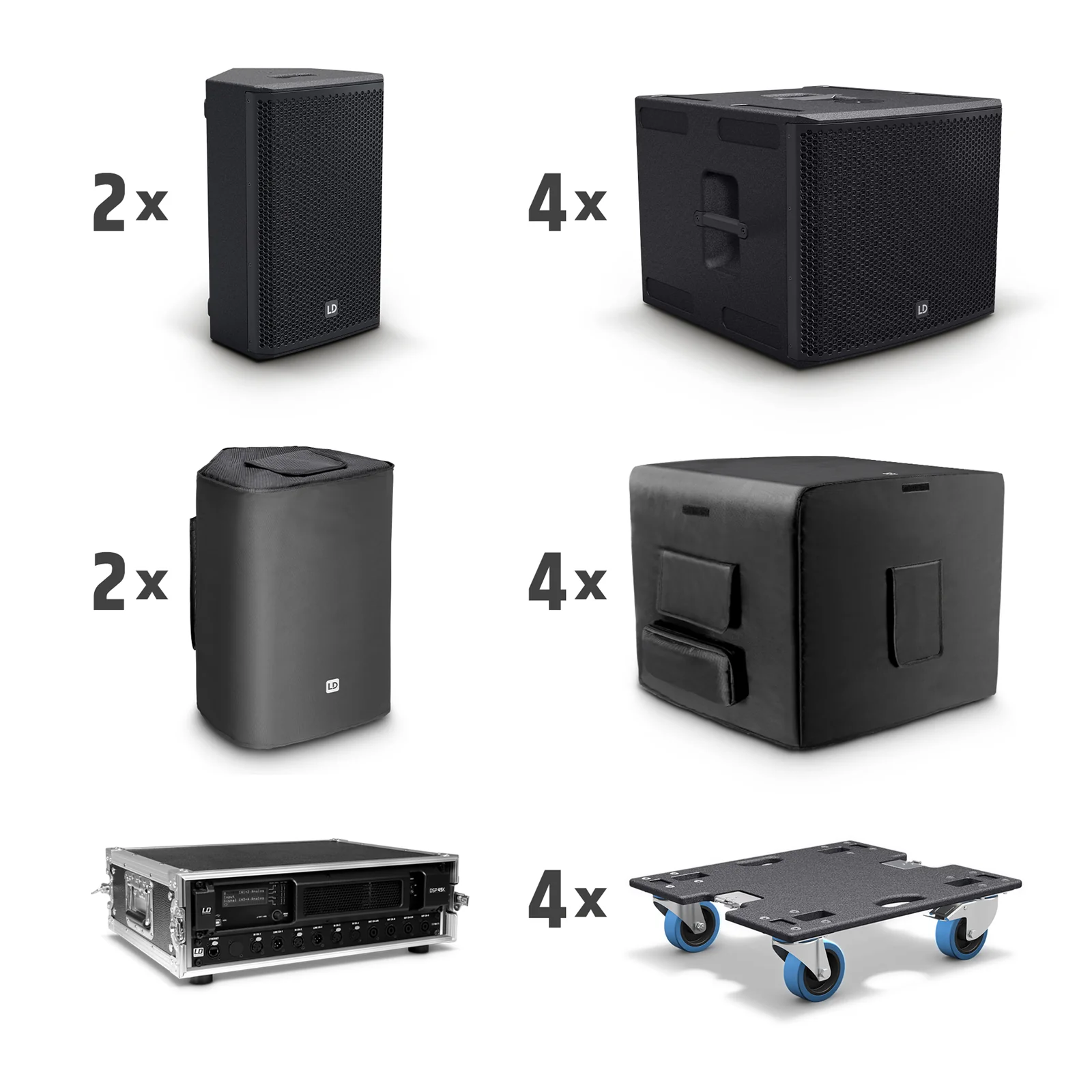 LD SYSTEMS STINGER G3 IMPACT SET 2 ALTAVOCES PASIVOS + 4 SUBWOOFERS PASIVOS Y RACK AMPLIFICACION - Image 2