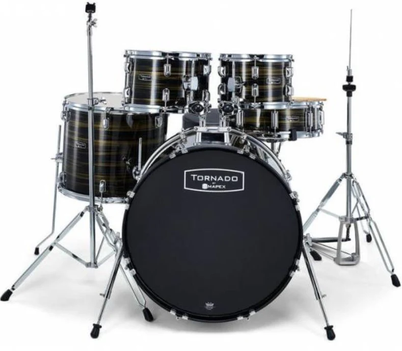MAPEX TNM5044FTFJ TORNADO BATERIA ACUSTICA CON HERRAJES STRIPPED BLACK - Image 2