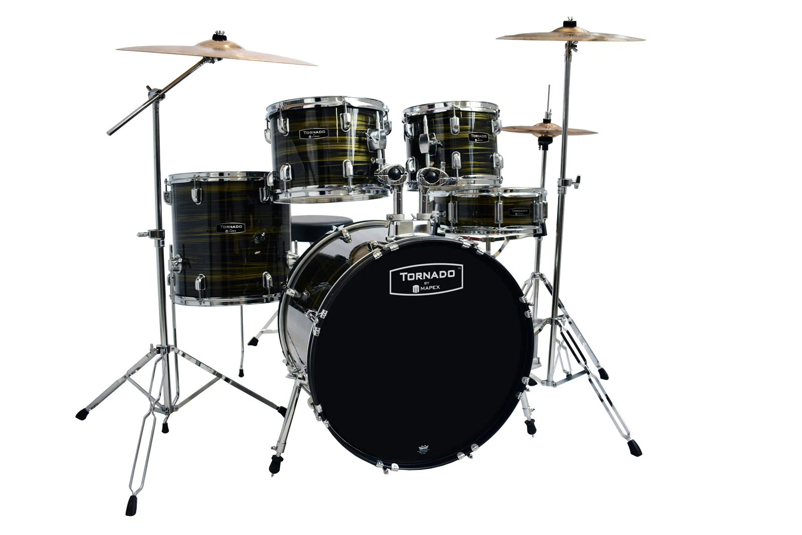 MAPEX TNM5294FTFJ TORNADO BATERIA ACUSTICA CON HERRAJES STRIPPED BLACK