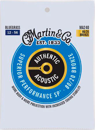 MARTIN MA240 AUTHENTIC SP BRONZE 80/20 BLUEGRASS JUEGO CUERDAS GUITARRA ACUSTICA 012-056