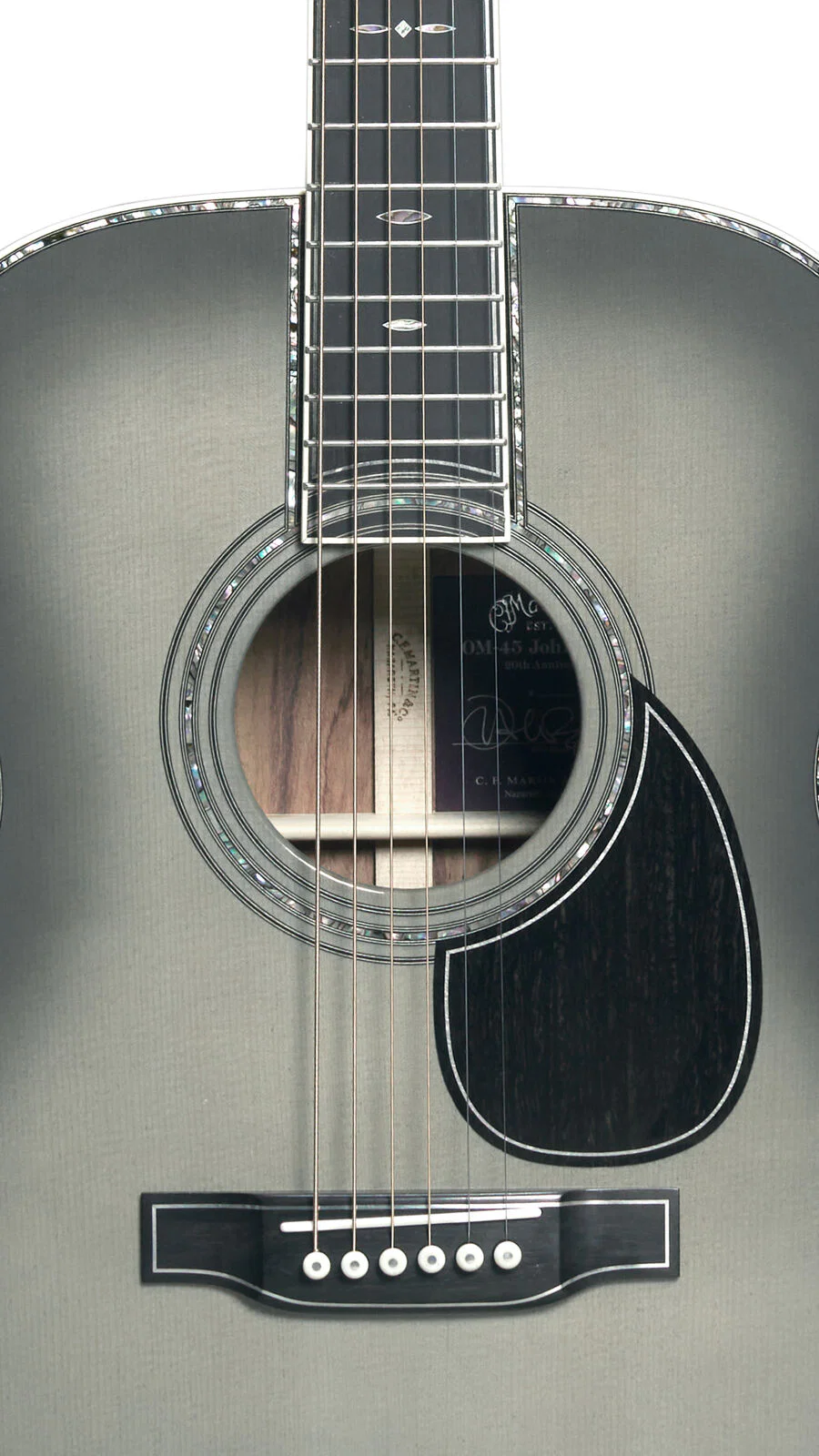 MARTIN OM-45 PT JOHN MAYER 20TH ANNIVERSARY GUITARRA ACUSTICA PLATINUM GRAY BURST - Image 4
