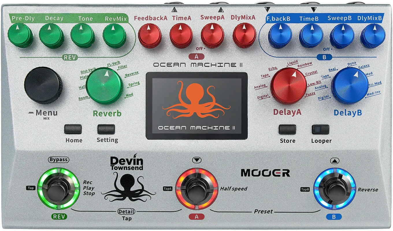 MOOER OCEAN MACHINE II PEDAL DELAY REVERB