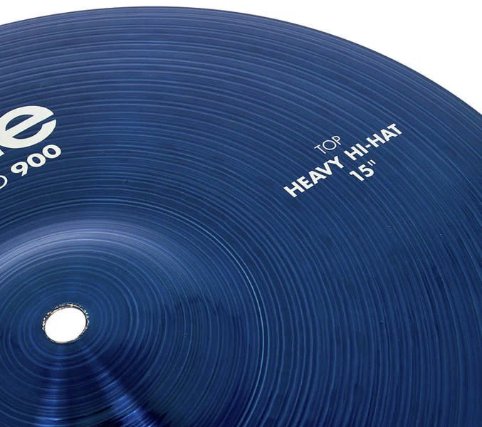 PAISTE 900 COLOR SOUND BLUE HEAVY HIHAT 15 PLATOS BATERIA - Image 2