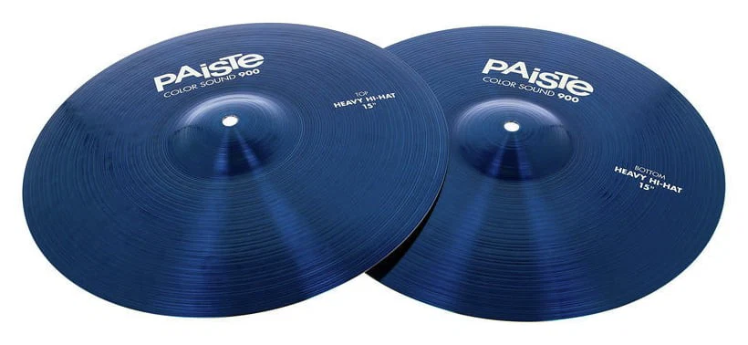 PAISTE 900 COLOR SOUND BLUE HEAVY HIHAT 15 PLATOS BATERIA - Image 5