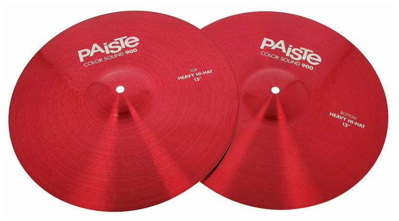 PAISTE 900 COLOR SOUND RED HEAVY HIHAT 15 PLATOS BATERIA - Image 2