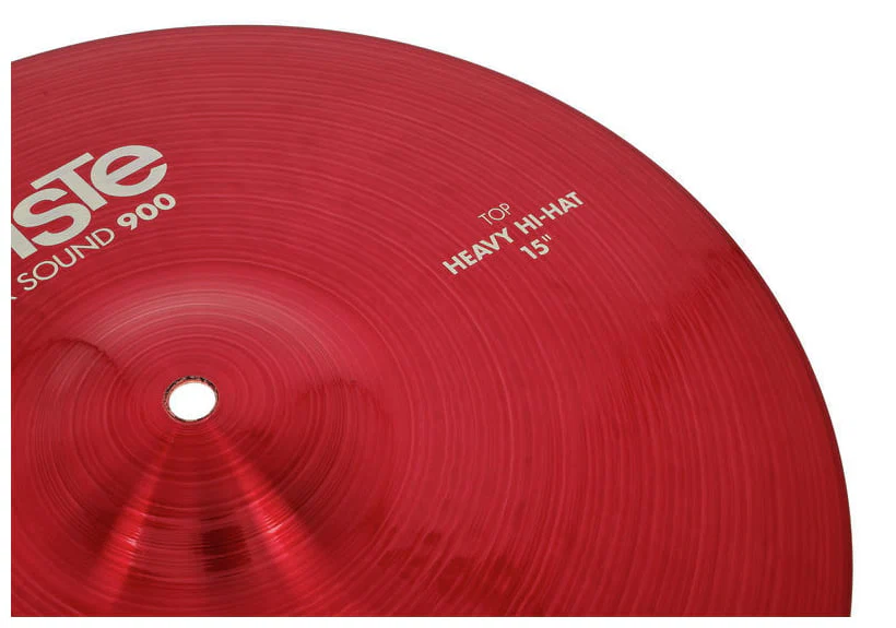 PAISTE 900 COLOR SOUND RED HEAVY HIHAT 15 PLATOS BATERIA - Image 5