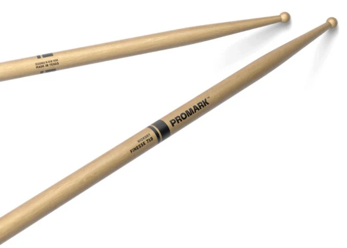 PRO MARK TX718W FINESSE HICKORY SAMLL ROUND PAR BAQUETAS BATERIA - Image 4