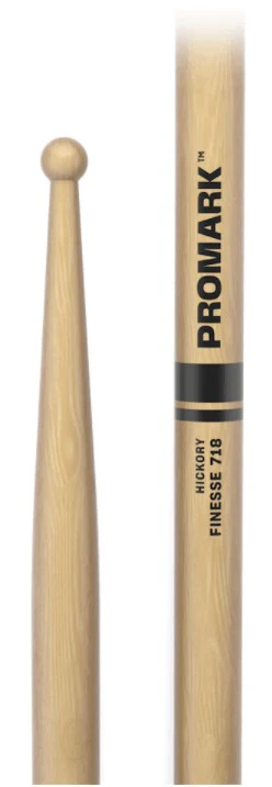 PRO MARK TX718W FINESSE HICKORY SAMLL ROUND PAR BAQUETAS BATERIA - Image 5